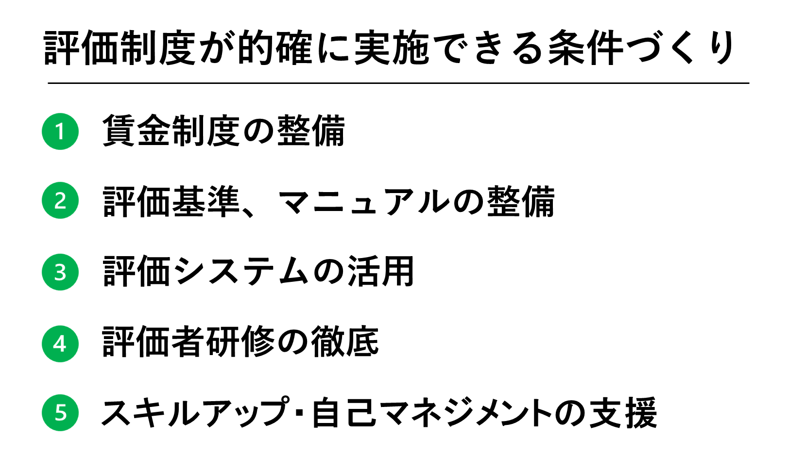 評価制度が的確に実施できる条件づくり